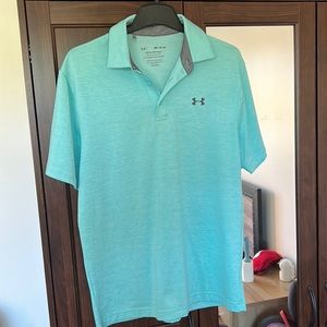 Like new men’s Under Armour teal polo size medium